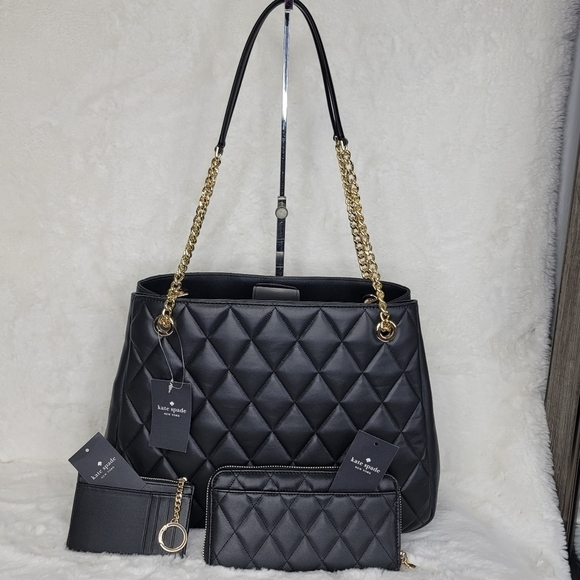 NWT Kate Spade New York 3 PCS Set Shoulder Bag Purse Designer Handbag Tote ++ - Picture 10 of 13